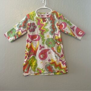 Gretchen Scott Designs colorful paisley print tunic dress coverup size 10/12